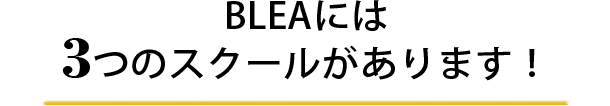 BLEAには3つのスクールがあります!